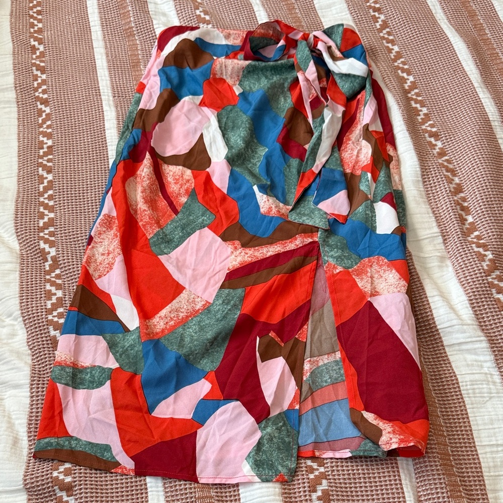 SHEIN Multicolor Abstract skirt size 6